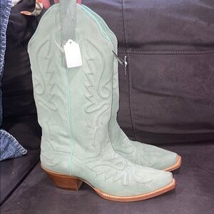 Dan Post suede teal boots